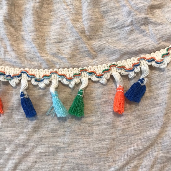 Off the shoulder top with colorful fringe tassels - Picture 2 of 3